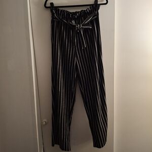 Wilde Women's Black And White Striped Palazzo Pants